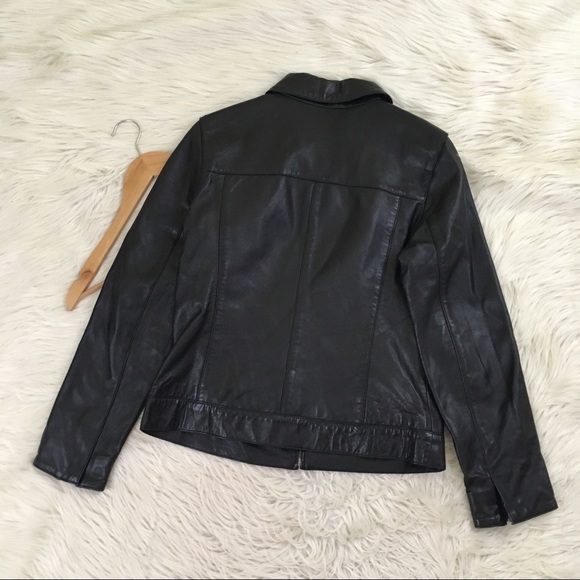 🎉SOLD🎉Alfani Genuine Leather Soft Black Jacket - Picture 6 of 8